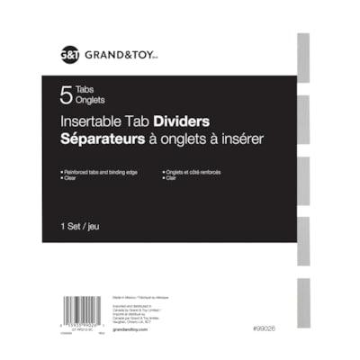 BINDER INDEX 5 TAB CLEAR LTR