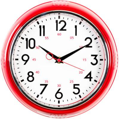 RETRO 9.5IN WALL CLOCK-RED