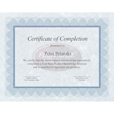 CERTIFICATES W/IMPRIM.SEAL