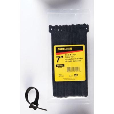 7 HOOK & LOOP TIES, BLACK