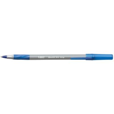 BIC Round Stic Grip Extra Comfort Blue Ballpoint Pens, Medium Point (1.2mm), 12-Count Pack, Excellent Writing Pens With Soft Grip for Superb Comfort and Control - 1.2 mm (0.05") Medium Pen Point - Blue Ink - 12 Pack