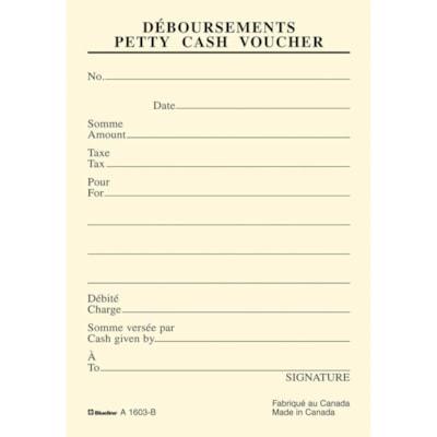 PETTY CASH VOUCHER 3-1/4 X 5