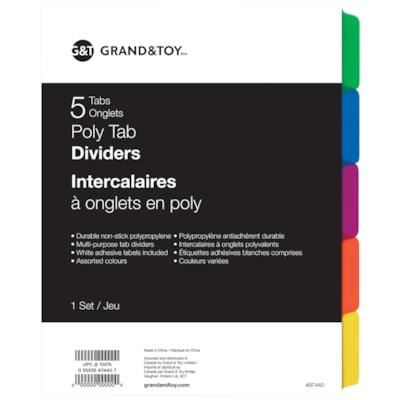 G&T COLOR POLY DIVIDER-5TAB