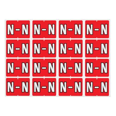 LABEL ALPHABETIC RED -N-