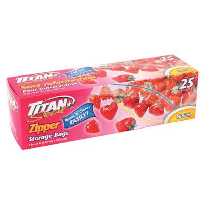 TITAN ZIPPER BAGS MEDIUM 25PK