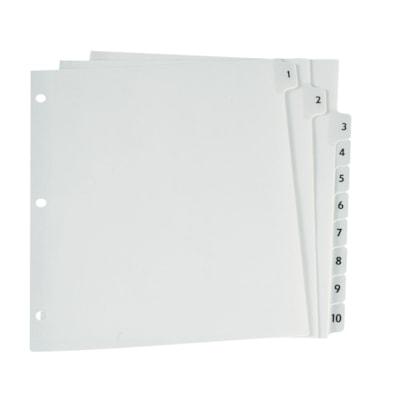 BINDR INDEX NUM.10TAB LTR WHT