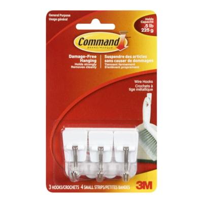 COMMAND HOOKS SMALL WIRE WHITE