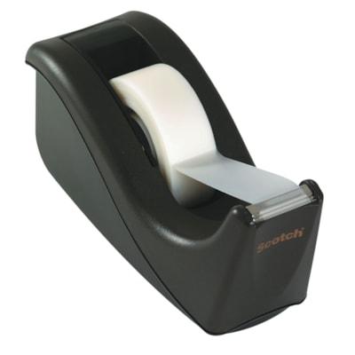 Scotch Two-tone Desktop Office Tape Dispenser - Holds Total 1 Tape(s) - 1" (25.40 mm) Core - Refillable - Non-skid Base - Black - 1 Each
