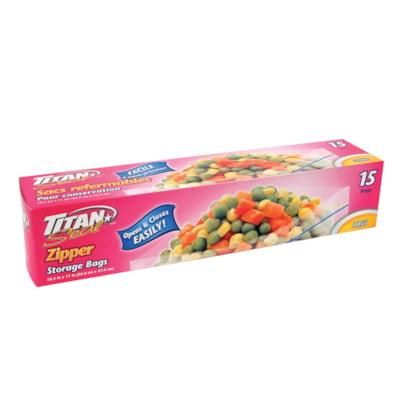 TITAN ZIPPER BAGS LARGE 15PK