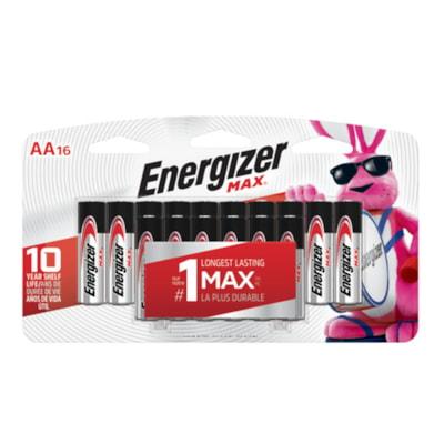 Energizer Max AA - 1.5 V DC, Alkaline Batteries, 16/PK (E91BPW16)
