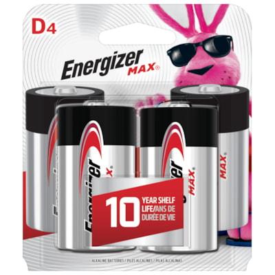 ENERGIZER MAX D BATTERY 4/PK