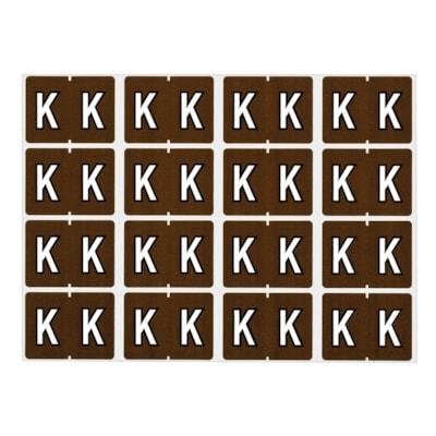 LABEL ALPHABETIC BROWN -K-