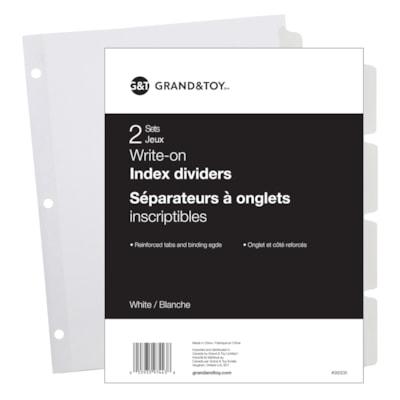 DIVIDER-G&T WRITE-ON TAB WHITE