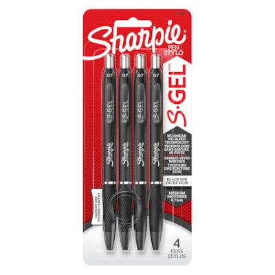 SHARPIE GEL 0.7MM 4CT BLACK