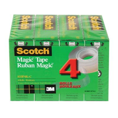 SCOTCH TAPE, 4 PK, 18MM X 25M