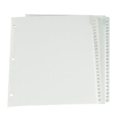 BINDER INDEX 1-50 WHITE LETTER