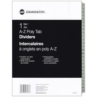 G&T POLY DIVIDERS A-Z WHITE