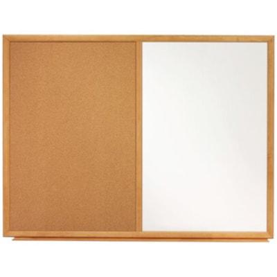 Quartet Standard Combination Whiteboard/Cork Bulletin Board - 36" (91.44 cm) Width x 24" (60.96 cm) Height - White Melamine Surface - Oak Frame - Rectangle - Horizontal/Vertical - 1 Each