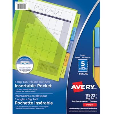 AVERY BIG TAB DIVIDERS 5-TAB