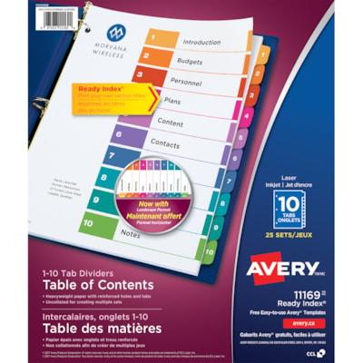READY INDEX DIVIDERS 10 TAB