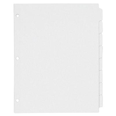 PLAIN TAB DIVIDERS WHITE 8 TAB