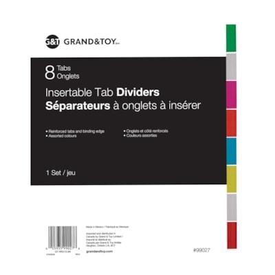 BINDER INDEX 8 TAB COLOUR LTR