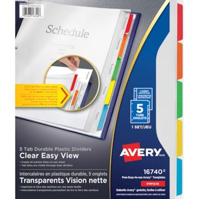 PLASTIC EASY VIEW DIVIDER 5TAB