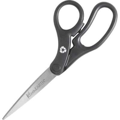 Westcott KleenEarth Stainless-Steel Scissors, Black Plastic Handle, 8" Recycled Bent Blade*