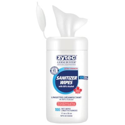 ZYTEC SANITIZER WIPES 100/PK