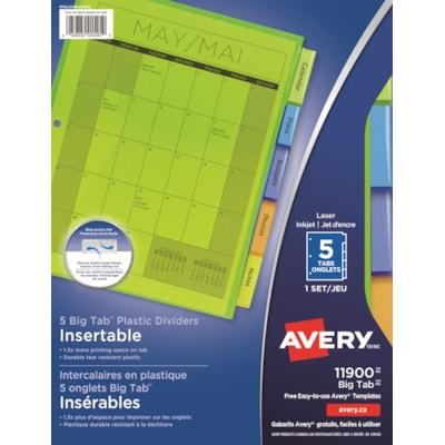 AVERY BIG TAB DIVIDERS 5 TABS