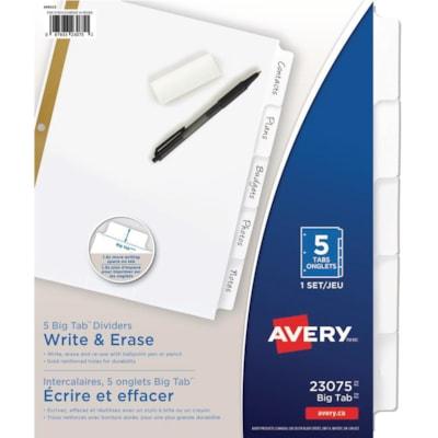 AVERY BIGTAB WRT&ERAS DIVIDERS