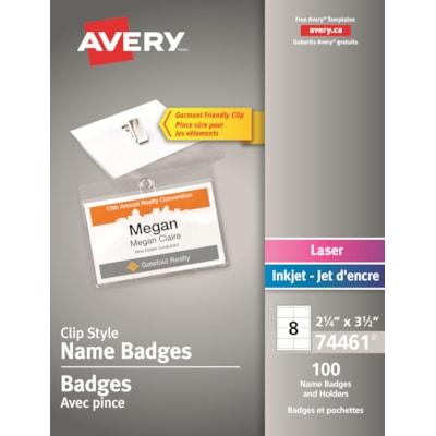 AVERY CLIP STYLE NAME BADGE