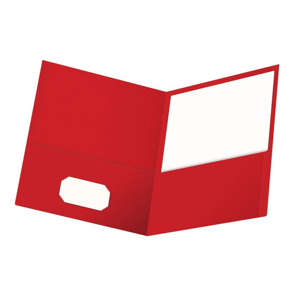 Oxford Twin Pocket Folders, Letter Size, Red, 25 per Box (57511)