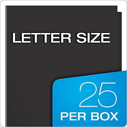 Oxford Pocket Folders, Laminated Twin, High-Gloss Black, Letter Size, 100-Sheet Capacity, 25-Pack