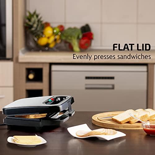 Ovente GPS401B Electric Sandwich Maker, 2-Slice, Black