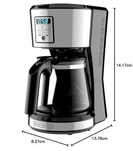 BLACK + DECKER 12 Cup Programmable Coffee Maker in Stainless Steel, CM1231SC