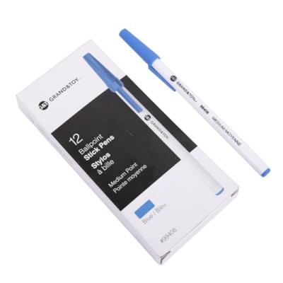 BALLPT PEN BLU MED STICK 12/BX