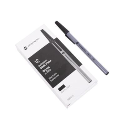 BALLPT PEN BLK FINE STICK