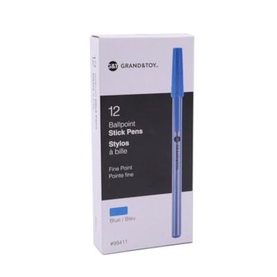 BALLPT PEN BLUE FINE STICK
