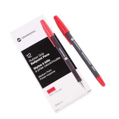 BALLPT PEN MED GRIP STICK RED
