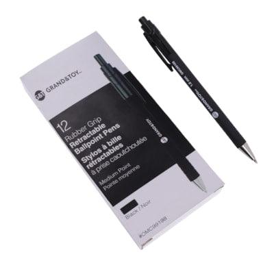BALLPT PEN BLK MED.RETRACTABL