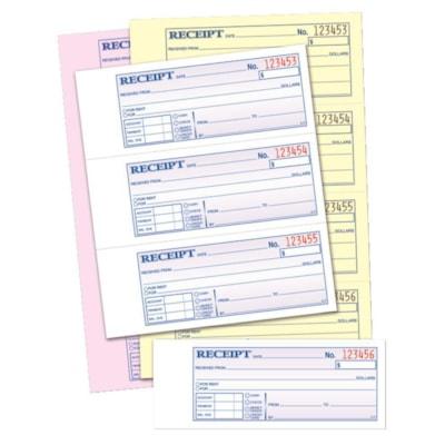 MONEY/RENT RECEIPT BK 3 PART