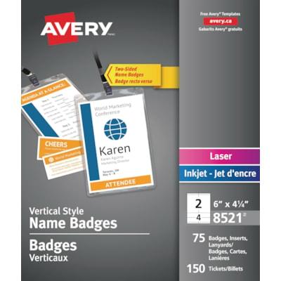 VERTICAL NAME BADGES + TICKETS
