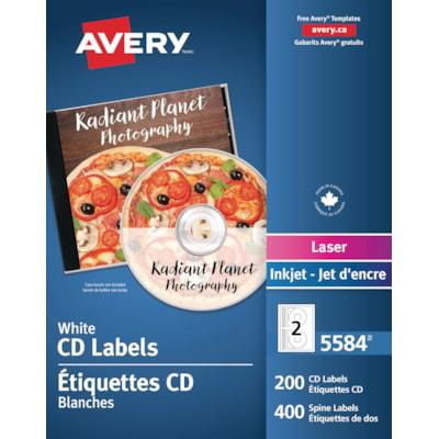LABELS-LASER CD/DVD WHT 200/BX