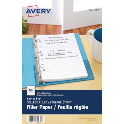 AVERY RULED FILL PAPER 8.5X5.5