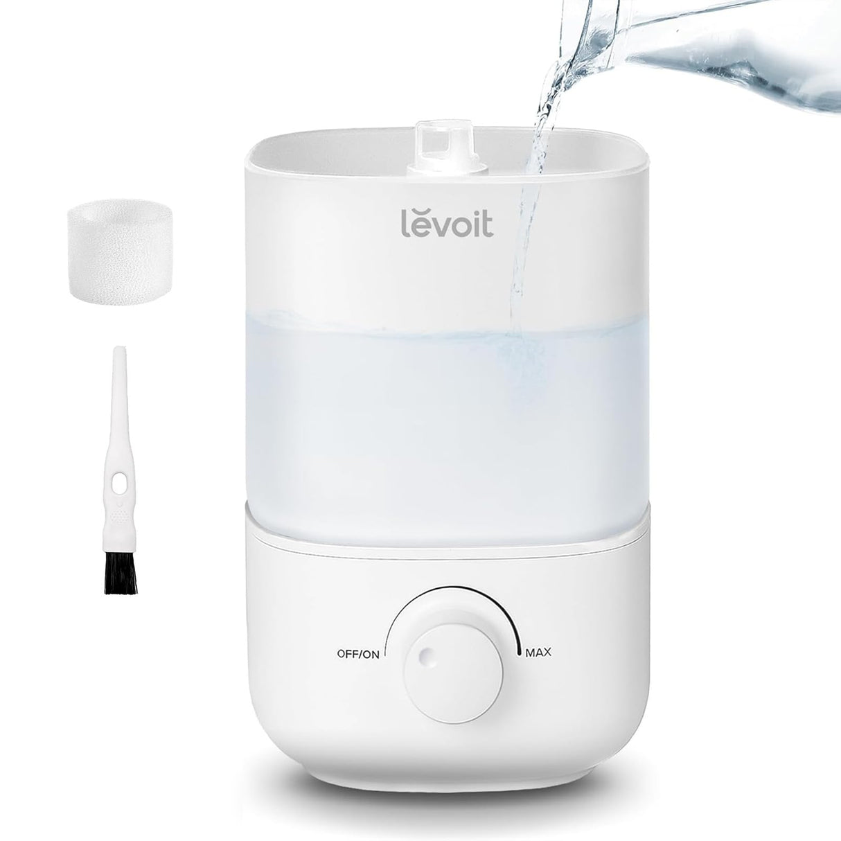 LEVOIT Humidifiers for Bedroom, 2.5L Top Fill Cool Mist Air Humidifier for Baby Nursery, Plants, Ultrasonic, Auto Shut-off, BPA Free, Quiet, Knob Control, 360° Nozzle