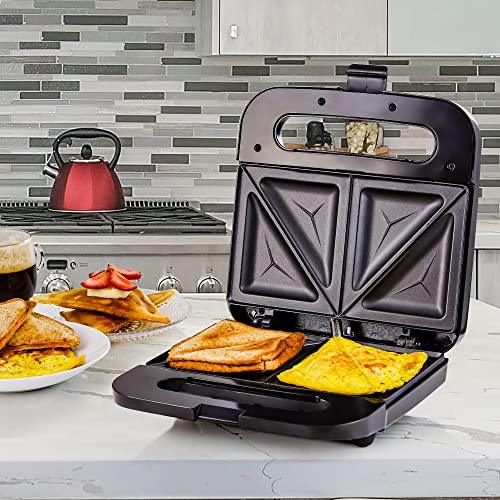 Ovente GPS401B Electric Sandwich Maker, 2-Slice, Black