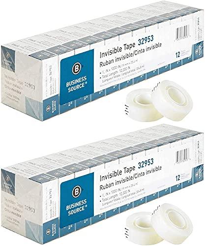 Business Source BSN32953 Premium Invisible Tape Value Pack, Clear(12 PER Pack)