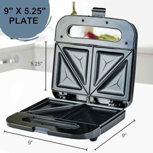 Ovente GPS401B Electric Sandwich Maker, 2-Slice, Black