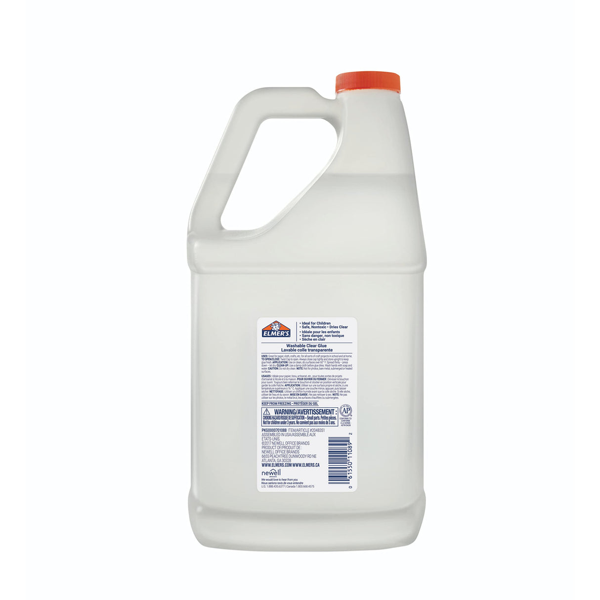 Elmer's Liquid School Glue, Clear Glue, Washable, Great for Making Slime, 3.78-L